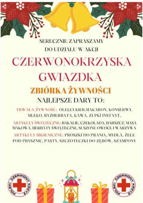 Trwa akcja „Czerwonokrzyska Gwiazdka” w naszej szkole!